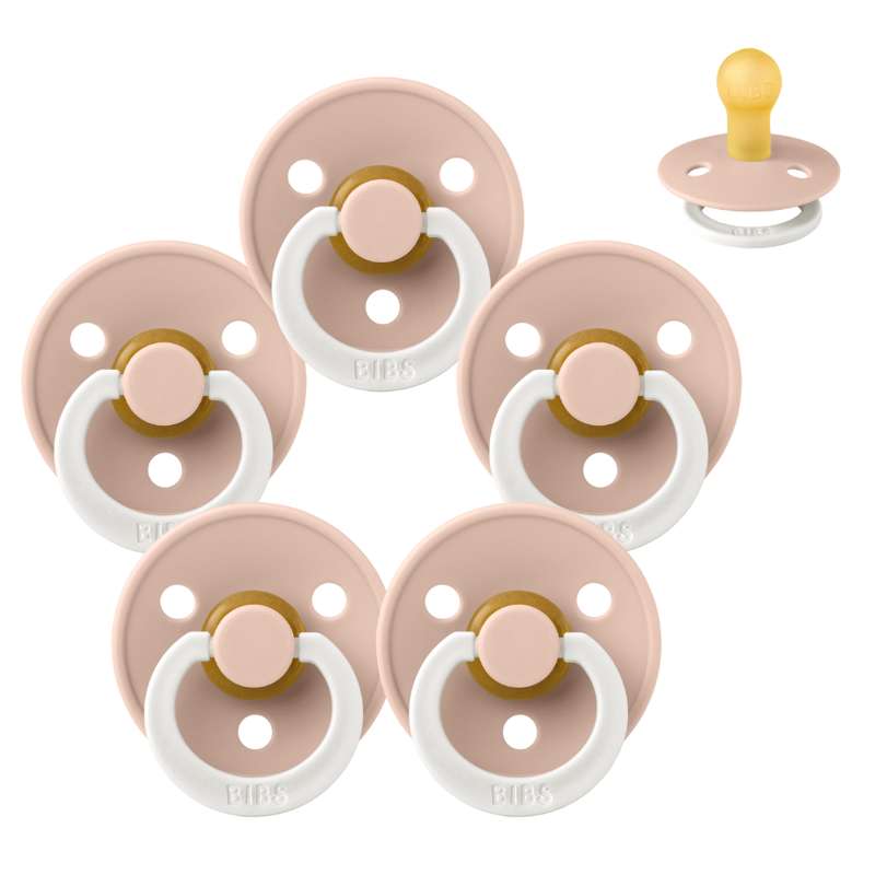 Rund Colour Sut   Sampak   5 Stk.   Str. 1   Glow   Blush fra Bibs