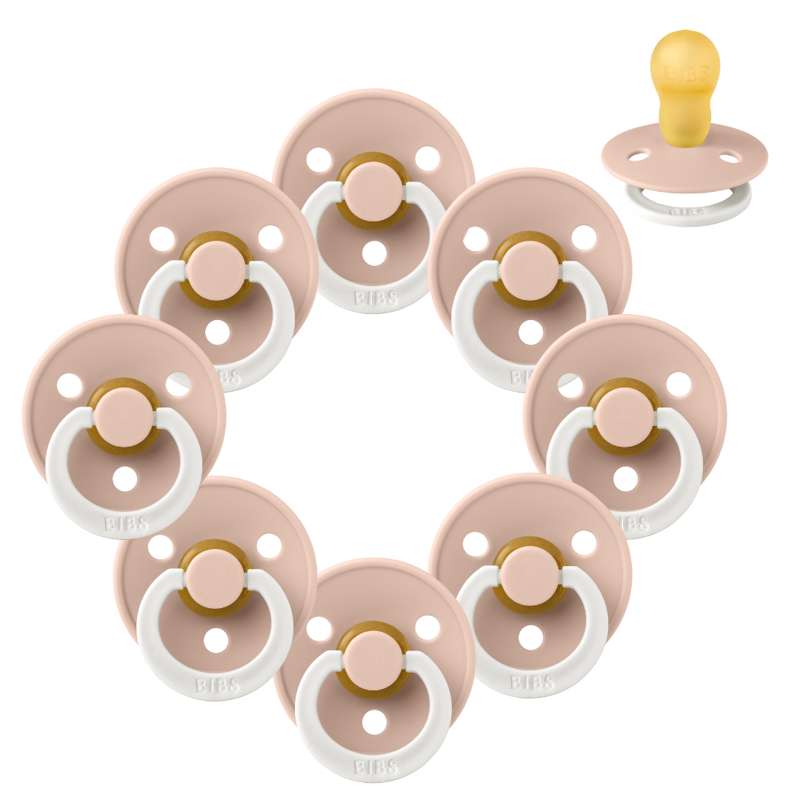 Rund Colour Sut Sampak 8 Stk. Str. 3 Glow Blush fra Bibs