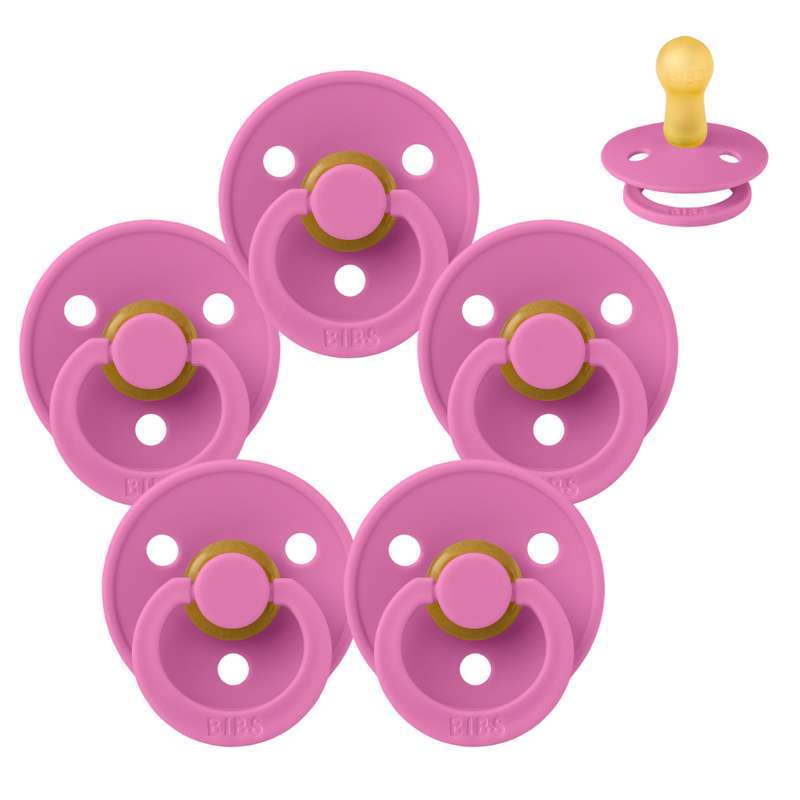 Rund Colour Sut Sampak 5 Stk. Str. 2 Bubblegum fra Bibs
