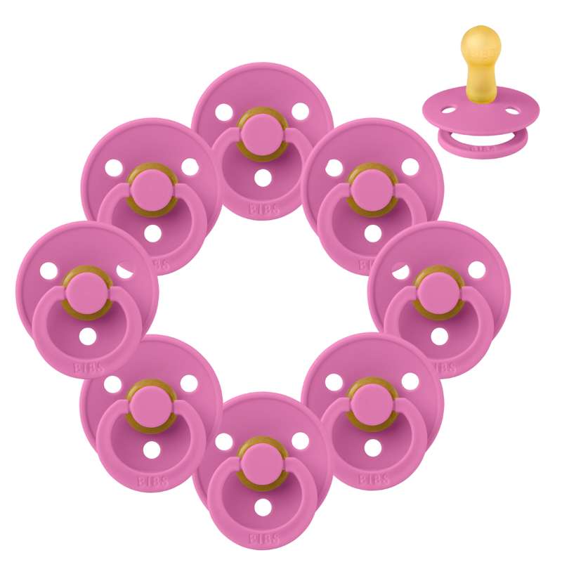 Rund Colour Sut Sampak 8 Stk. Str. 2 Bubblegum fra Bibs