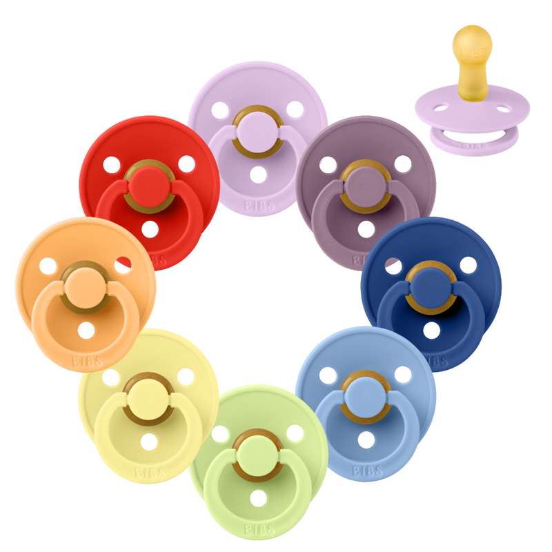 Rund Colour Sut Sampak 8 Stk. Str. 2 Colours Of The Rainbow fra Bibs