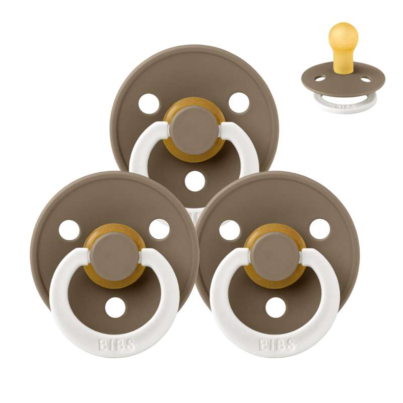 Rund Colour Sut Sampak 3 Stk. Str. 1 Glow Dark Oak fra Bibs