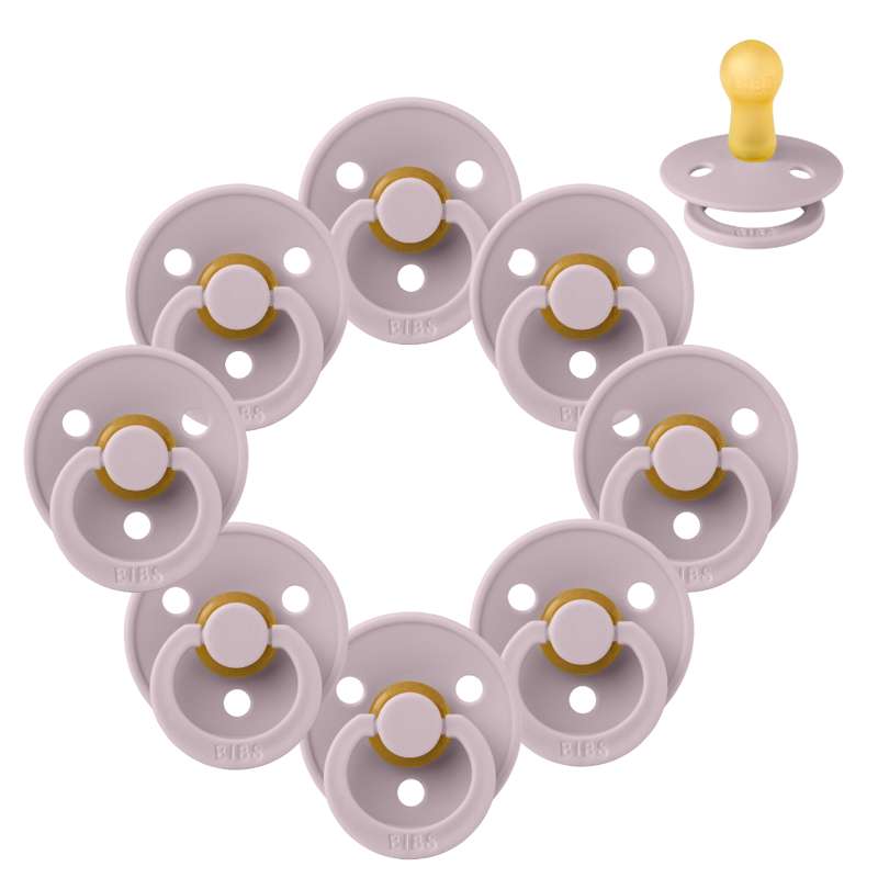 Rund Colour Sut Sampak 8 Stk. Str. 2 Dusky Lilac fra Bibs