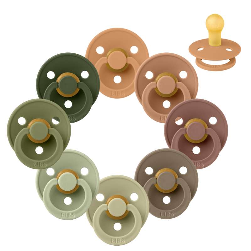 Rund Colour Sut   Sampak   8 Stk.   Str. 1   Green And Terracotta fra Bibs