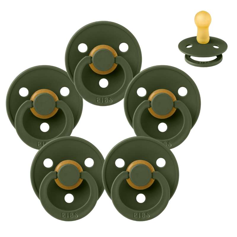 Rund Colour Sut   Sampak   5 Stk.   Str. 2   Hunter Green fra Bibs