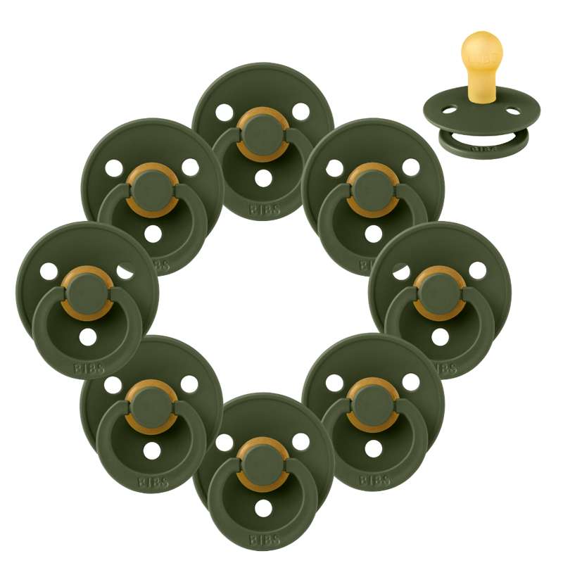 Rund Colour Sut   Sampak   8 Stk.   Str. 1   Hunter Green fra Bibs