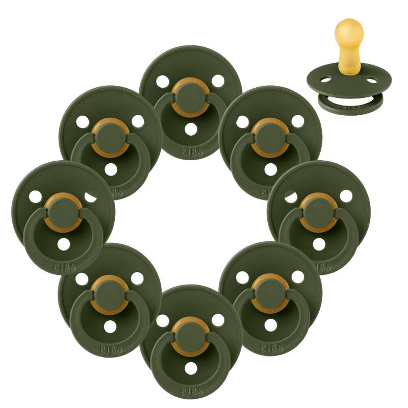 Rund Colour Sut   Sampak   8 Stk.   Str. 2   Hunter Green fra Bibs
