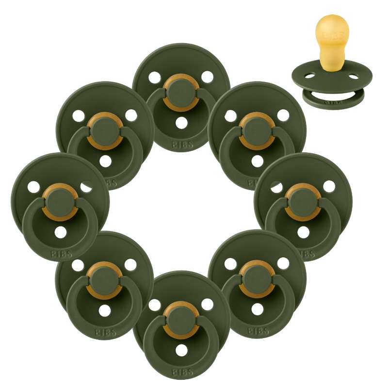 Rund Colour Sut   Sampak   8 Stk.   Str. 3   Hunter Green fra Bibs