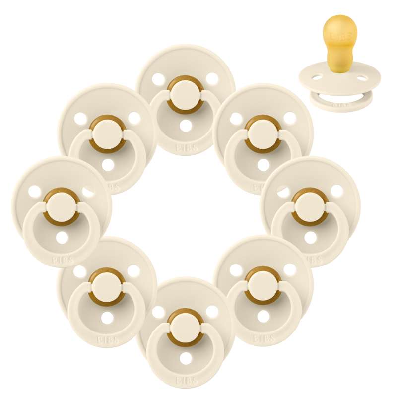 Rund Colour Sut Sampak 8 Stk. Str. 3 Ivory fra Bibs