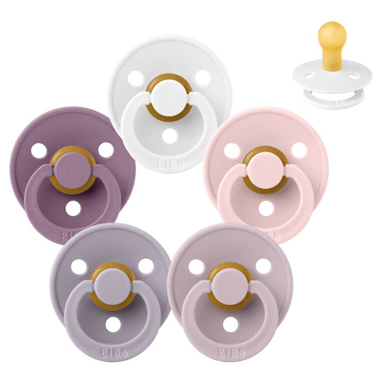 Rund Colour Sut Sampak 5 Stk. Str. 1 Lovely Lilacs fra Bibs