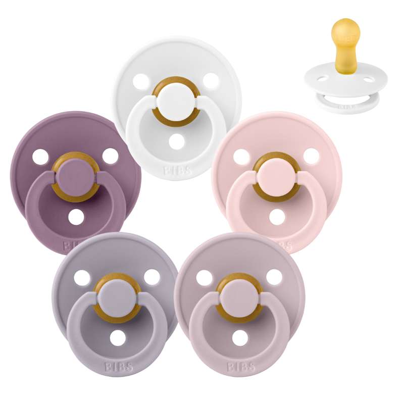 Rund Colour Sut Sampak 5 Stk. Str. 2 Lovely Lilacs fra Bibs