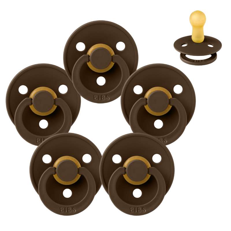 Rund Colour Sut Sampak 5 Stk. Str. 2 Mocha fra Bibs