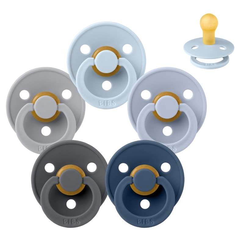 Rund Colour Sut Sampak 5 Stk. Str. 1 Ocean Storm fra Bibs