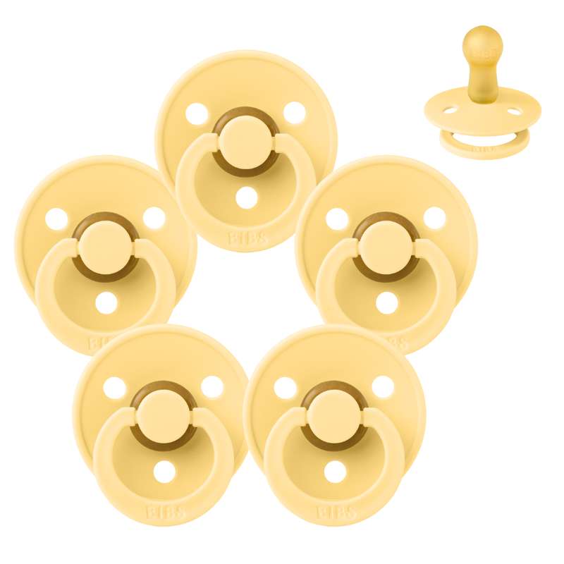 Rund Colour Sut   Sampak   5 Stk.   Str. 2   Pale Butter fra Bibs