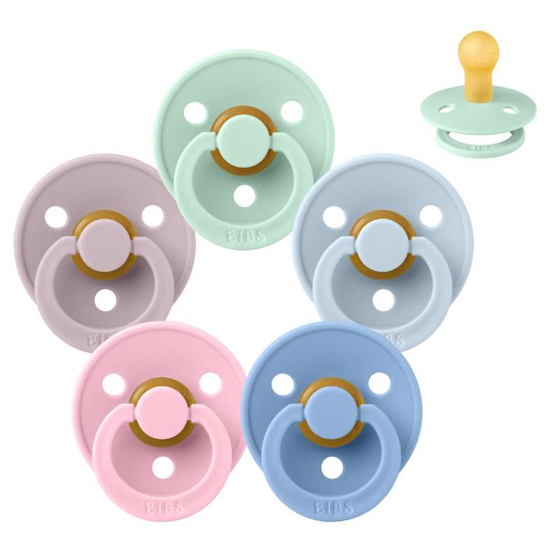 Rund Colour Sut Sampak 5 Stk. Str. 1 Pastel Paradise fra Bibs