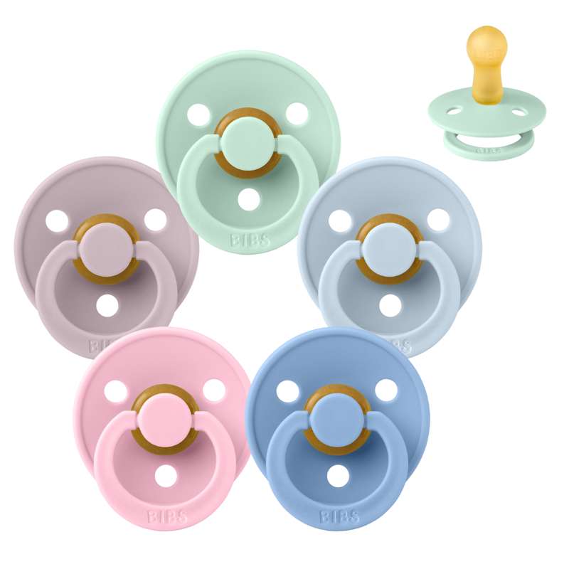 Rund Colour Sut   Sampak   5 Stk.   Str. 2   Pastel Paradise fra Bibs