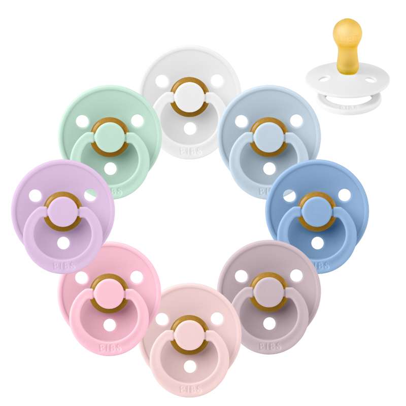 Rund Colour Sut   Sampak   8 Stk.   Str. 2   Pastel Paradise fra Bibs