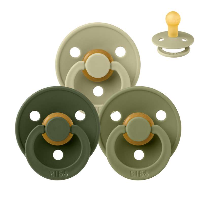 Rund Colour Sut Sampak 3 Stk. Str. 1 Soft Moss fra Bibs