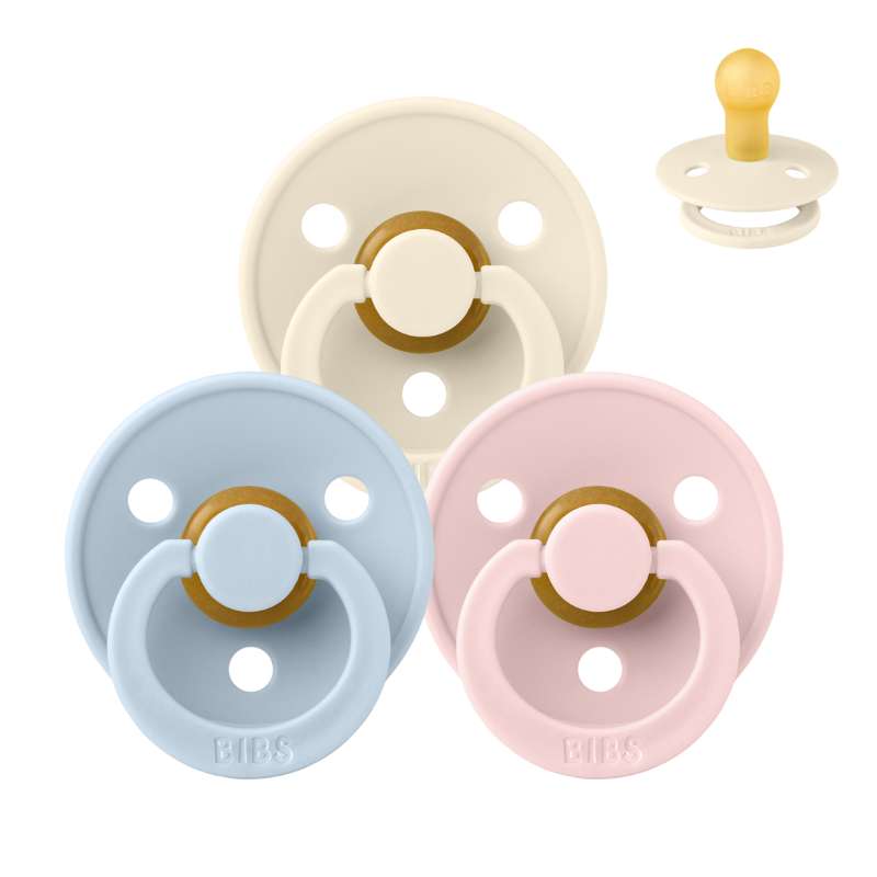 Rund Colour Sut   Sampak   3 Stk.   Str. 1   The Babyshower Collection fra Bibs