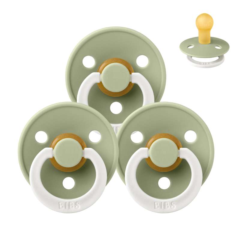 Rund Colour Sut   Sampak   3 Stk.   Str. 1   Glow   Sage fra Bibs