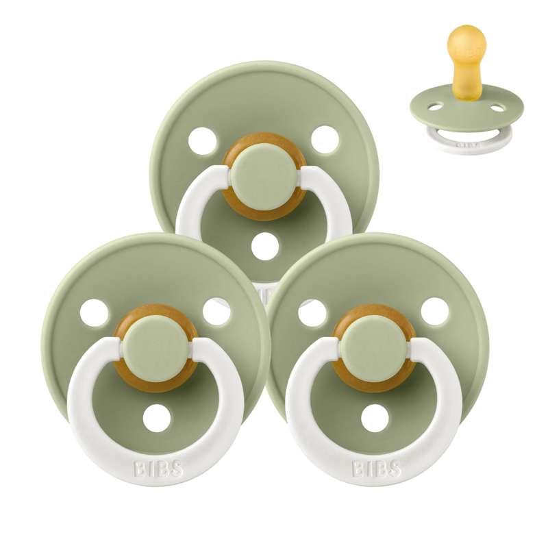 Rund Colour Sut   Sampak   3 Stk.   Str. 2   Glow   Sage fra Bibs