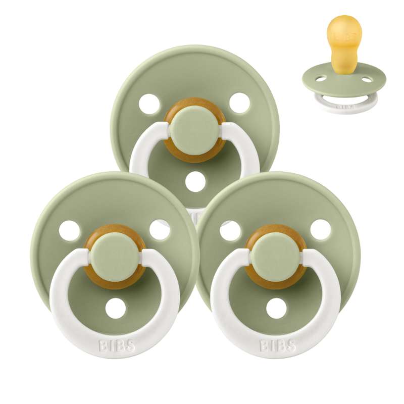 Rund Colour Sut   Sampak   3 Stk.   Str. 3   Glow   Sage fra Bibs