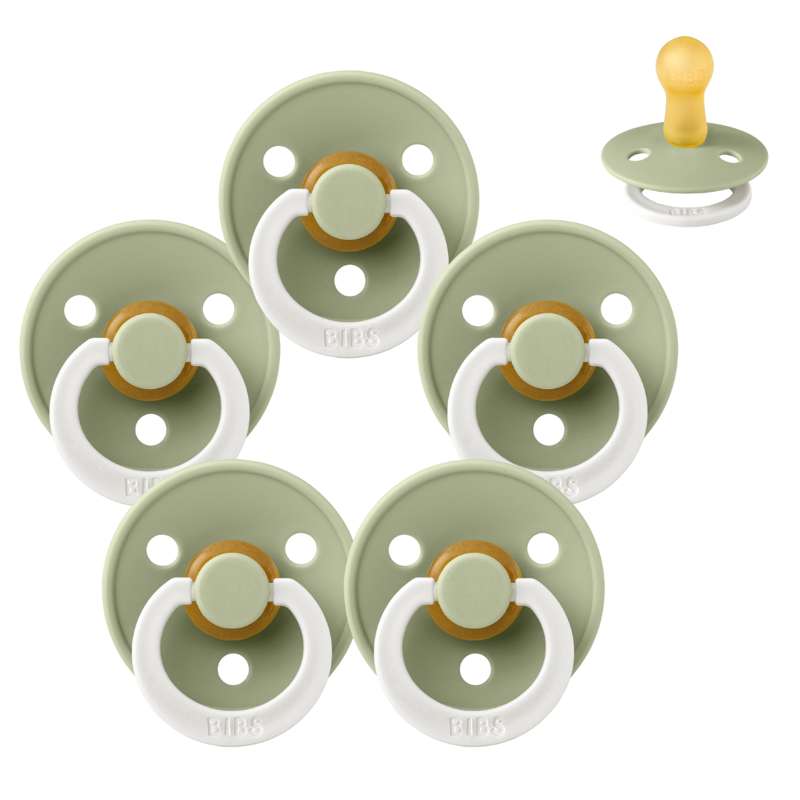 Rund Colour Sut   Sampak   5 Stk.   Str. 2   Glow   Sage fra Bibs