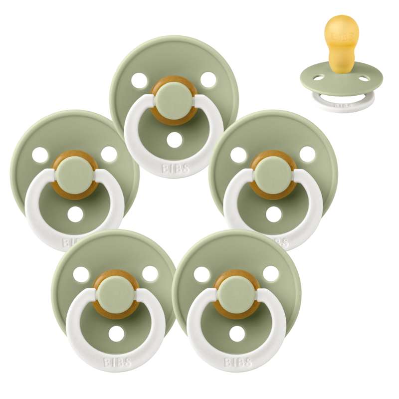 Rund Colour Sut   Sampak   5 Stk.   Str. 3   Glow   Sage fra Bibs