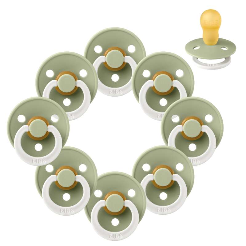 Rund Colour Sut   Sampak   8 Stk.   Str. 3   Glow   Sage fra Bibs