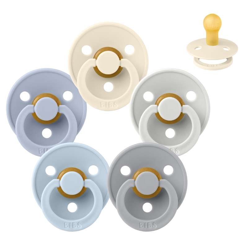 Rund Colour Sut Sampak 5 Stk. Str. 1 Soft And Clear fra Bibs