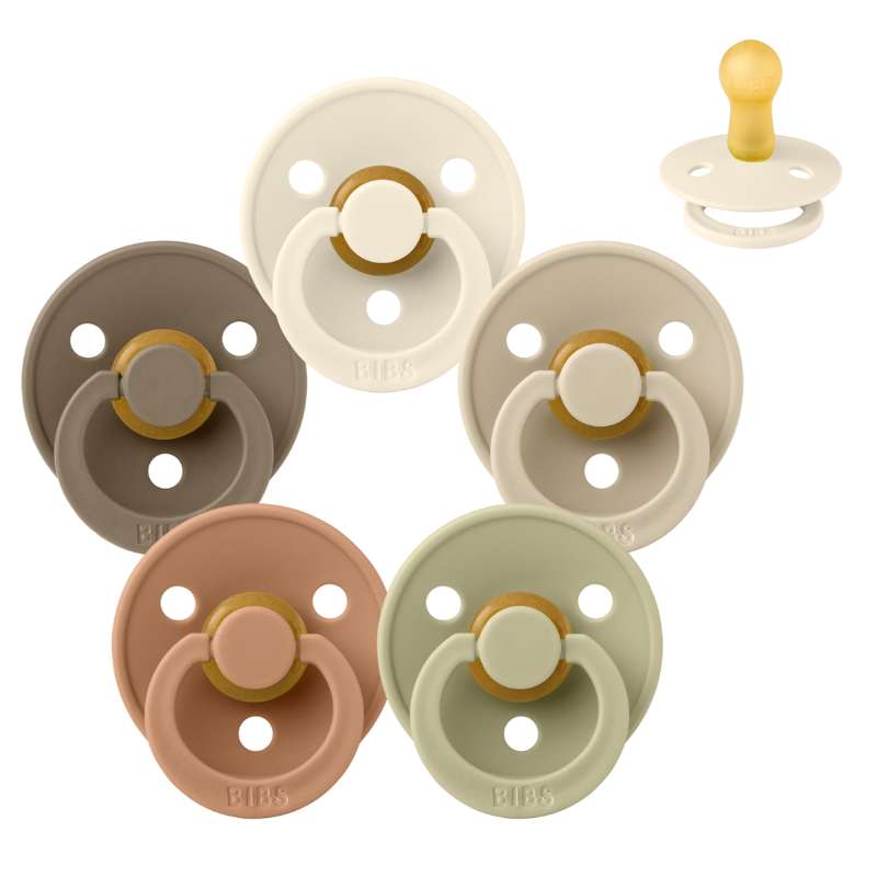 Rund Colour Sut   Sampak   5 Stk.   Str. 2   Soft Autumn fra Bibs