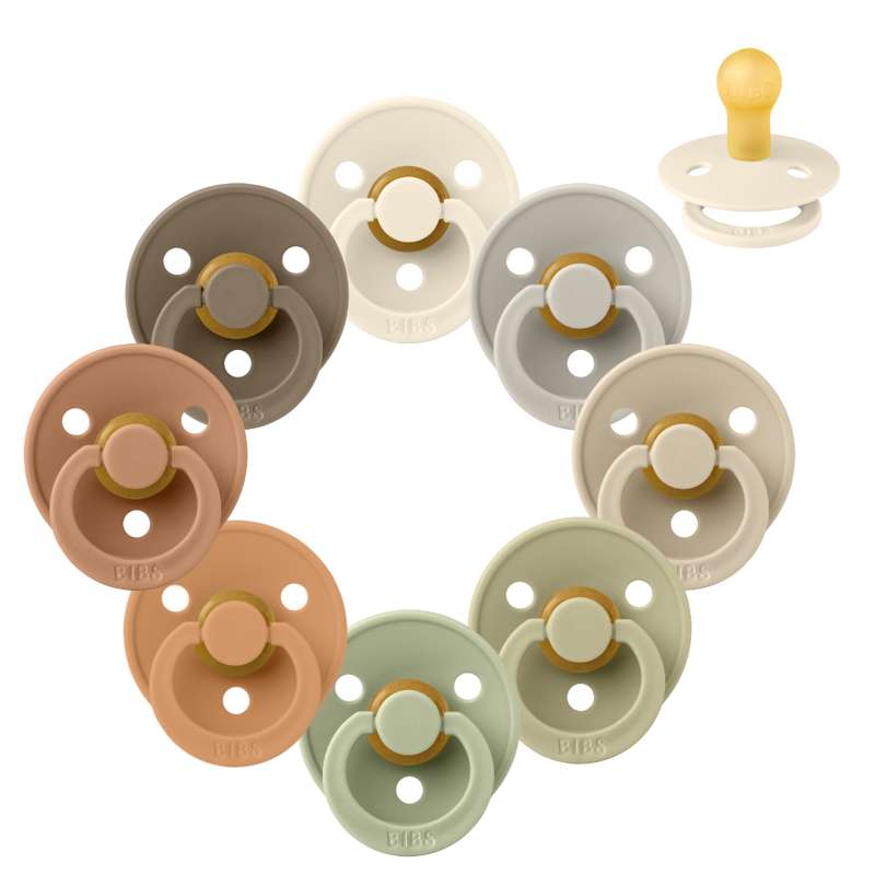 Rund Colour Sut   Sampak   8 Stk.   Str. 1   Soft Autumn fra Bibs