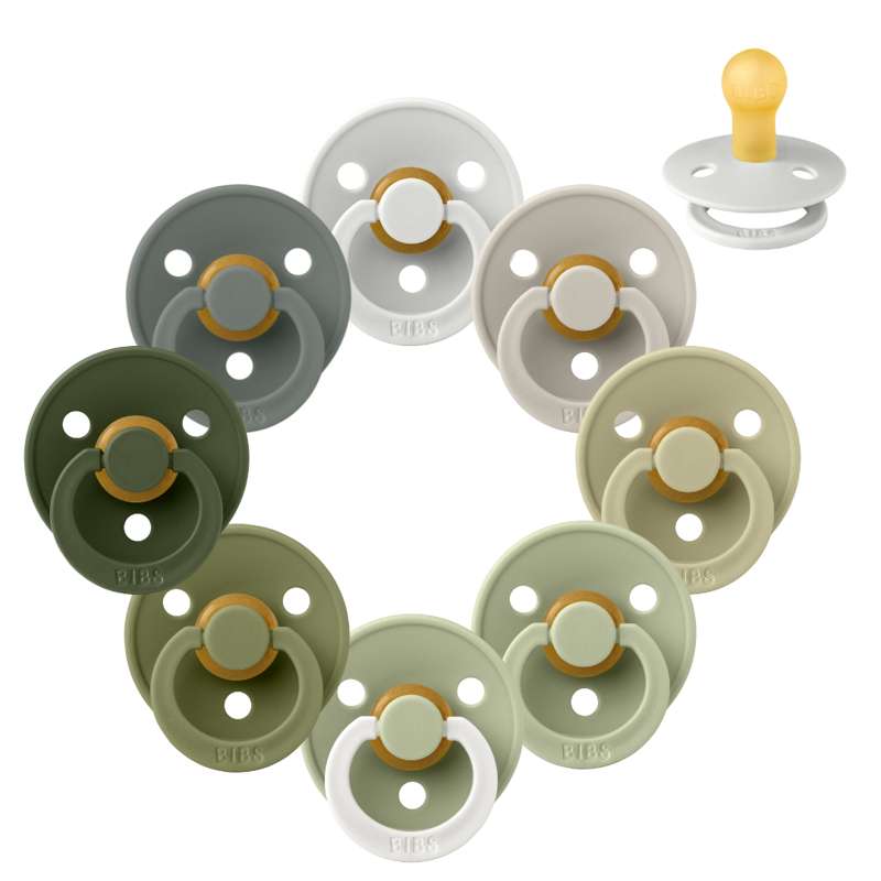Rund Colour Sut   Sampak   8 Stk.   Str. 1   Soft Moss fra Bibs