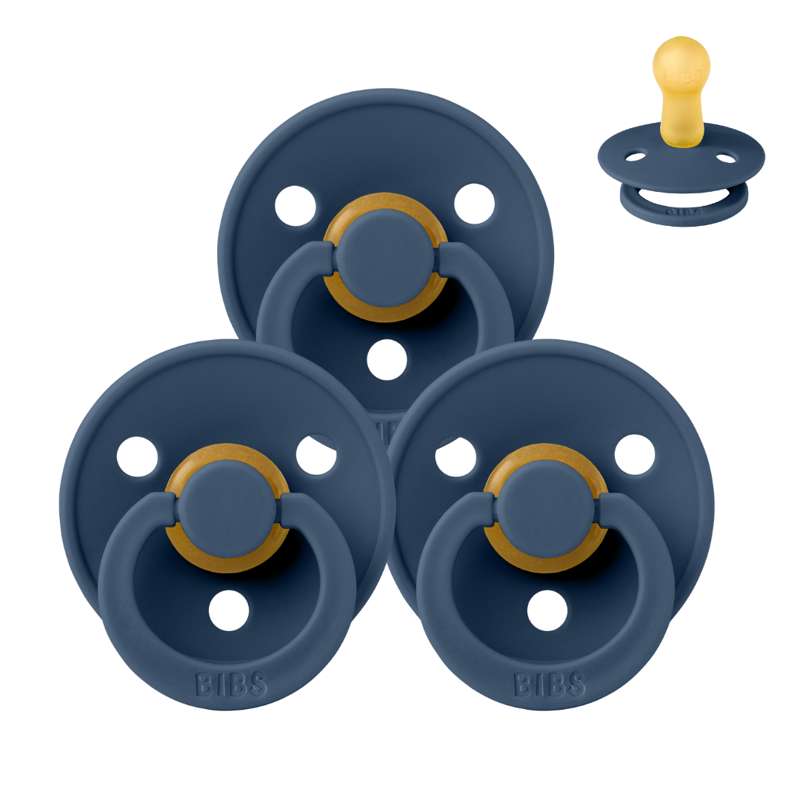 Rund Colour Sut   Sampak   3 Stk.   Str. 2   Steel Blue fra Bibs