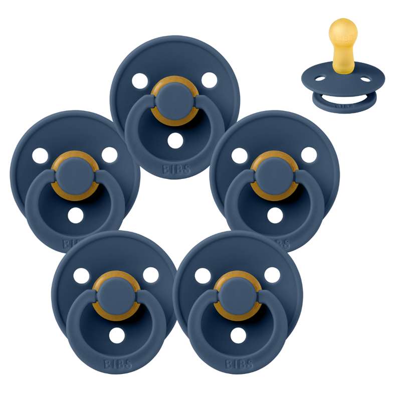 Rund Colour Sut   Sampak   5 Stk.   Str. 2   Steel Blue fra Bibs