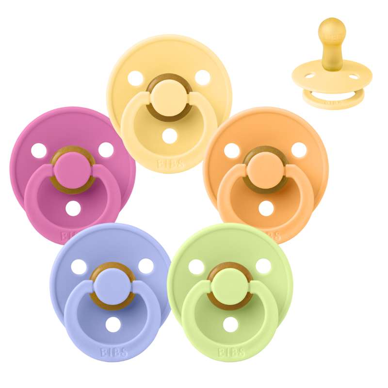 Rund Colour Sut Sampak 5 Stk. Str. 2 Sweet Sorbet fra Bibs