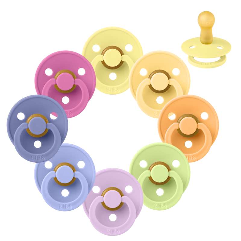 Rund Colour Sut Sampak 8 Stk. Str. 2 Sweet Sorbet fra Bibs