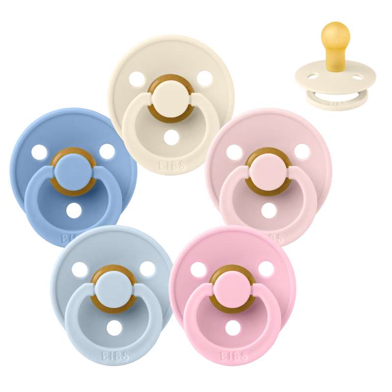 Rund Colour Sut Sampak 5 Stk. Str. 1 The Babyshower Collection fra Bibs
