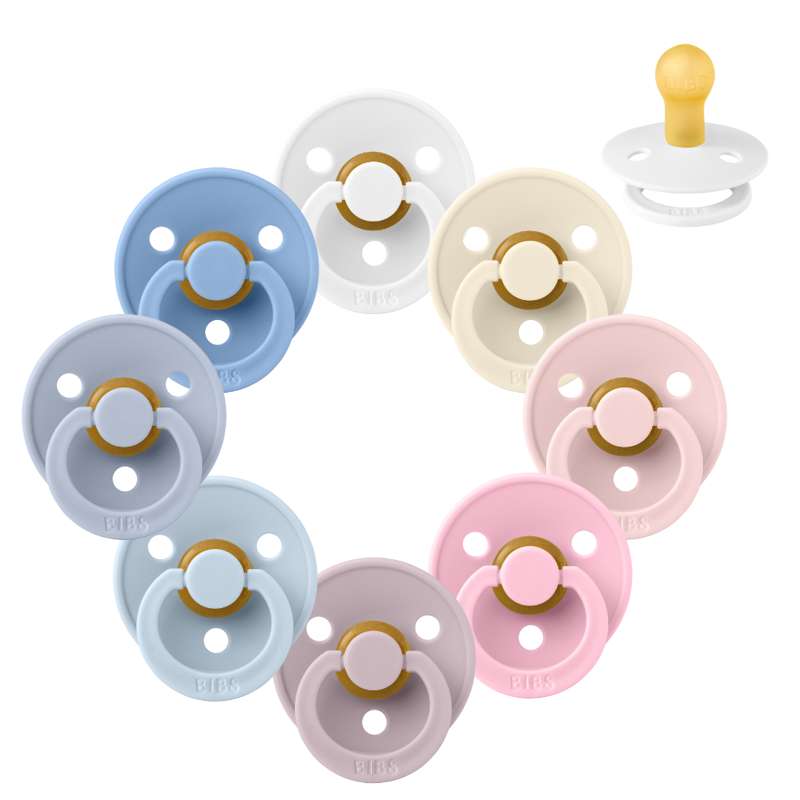 Rund Colour Sut Sampak 8 Stk. Str. 1 The Babyshower Collection fra Bibs
