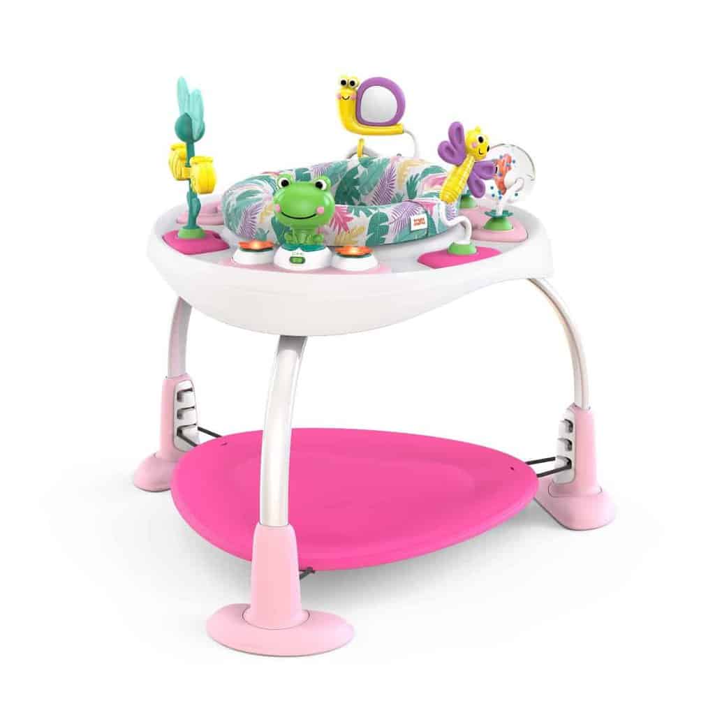 Bounce Bounce Babyâ¢ 2 I 1 Legetrampolin Og Bord Pink fra Bright Starts