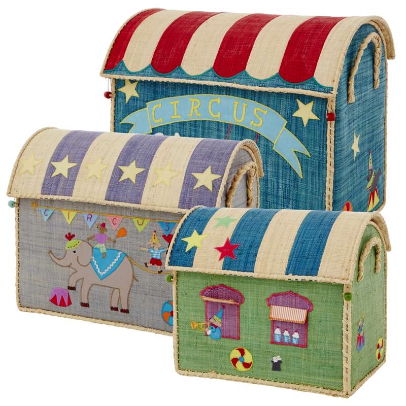 Raffia Opbevaringshuse   Cirkus   3 Stk. fra Rice