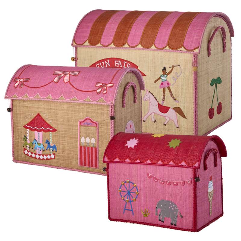 Raffia Opbevaringshus   Fun Fair Theme   Mellem   Pink fra Rice