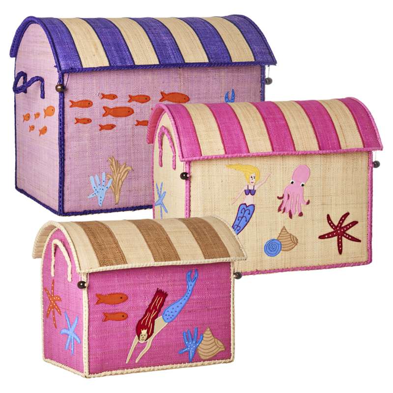 Raffia Opbevaringshuse   Mermaid   3 Stk. fra Rice
