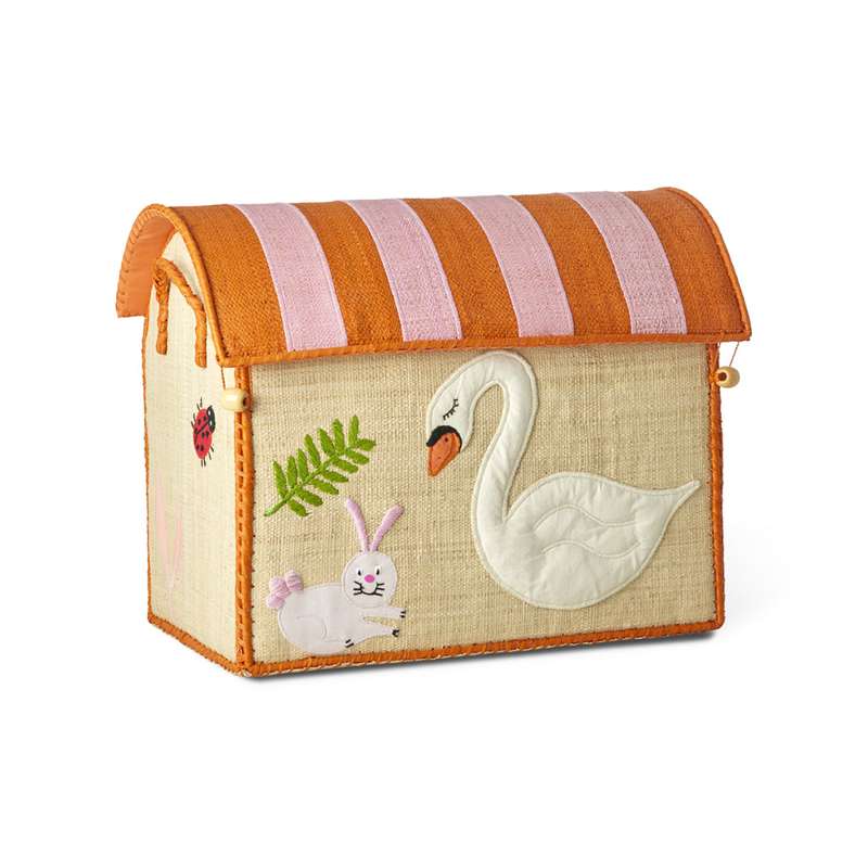 Raffia Opbevaringshus   Wildlife   Pink   Lille fra Rice