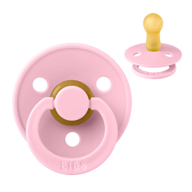 Rund Colour Sut   Str. 2   Naturgummi   Baby Pink fra Bibs