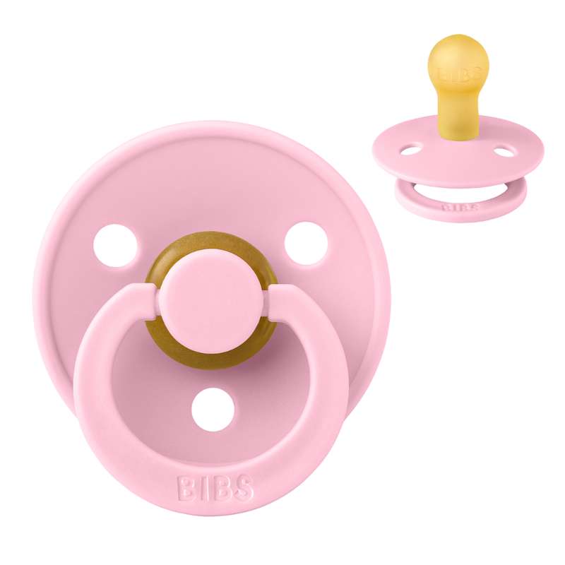 Rund Colour Sut   Str. 1   Naturgummi   Baby Pink fra Bibs