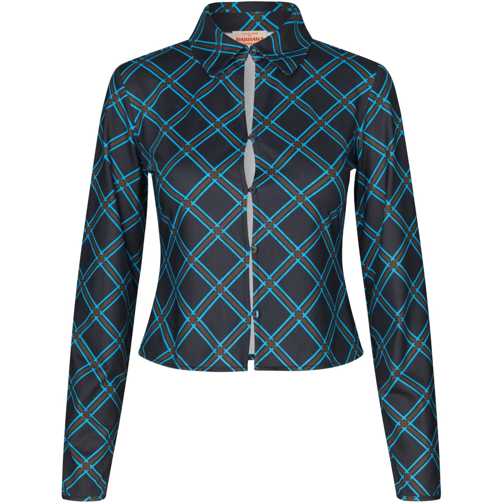Barbara Kristoffersen Skjorte Bk149 9718   Black Check Print fra Rosemunde