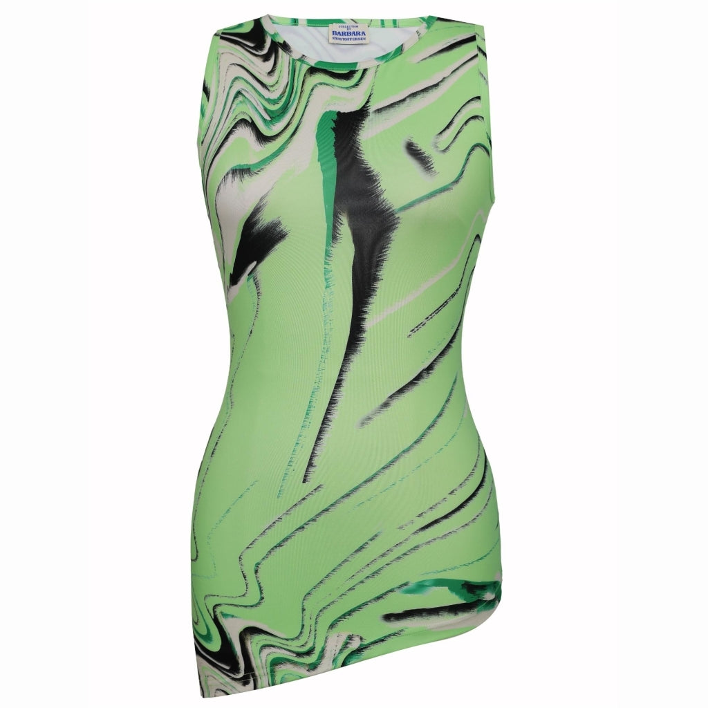 Barbara Kristoffersen Top Bk136   Green Animal Print fra Rosemunde