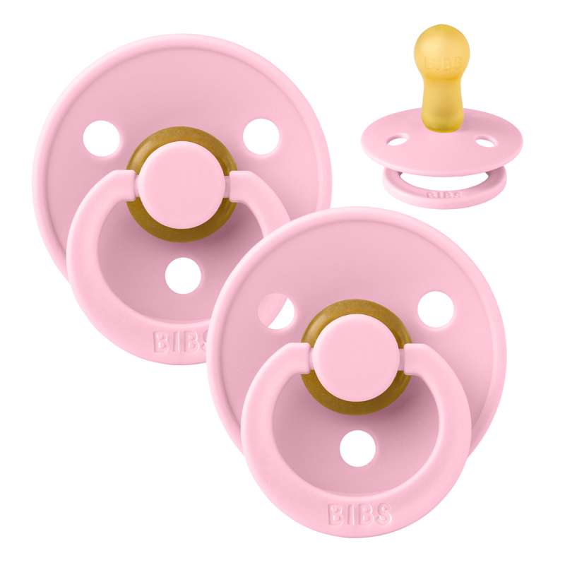 Rund Colour Sut   2 Pak   Str. 2   Naturgummi   Baby Pink Baby Pink fra Bibs