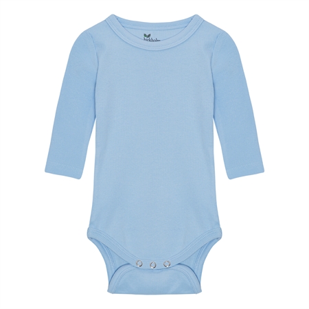 Langærmet Rib Body Baby Blå fra Birkholm